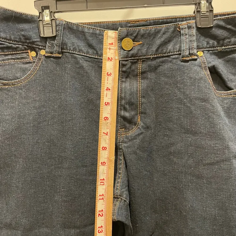 Lane Bryant women's dark wash jeans sz 18 petite slim boot genius fit jeans